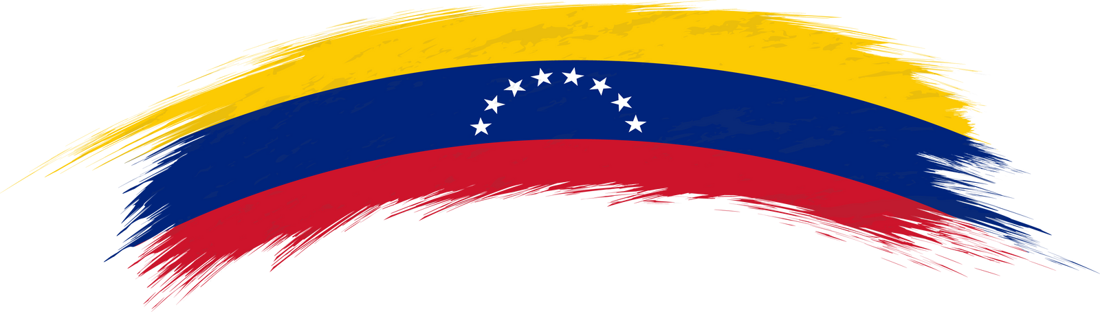 Flag of Venezuela in rounded grunge brush stroke.